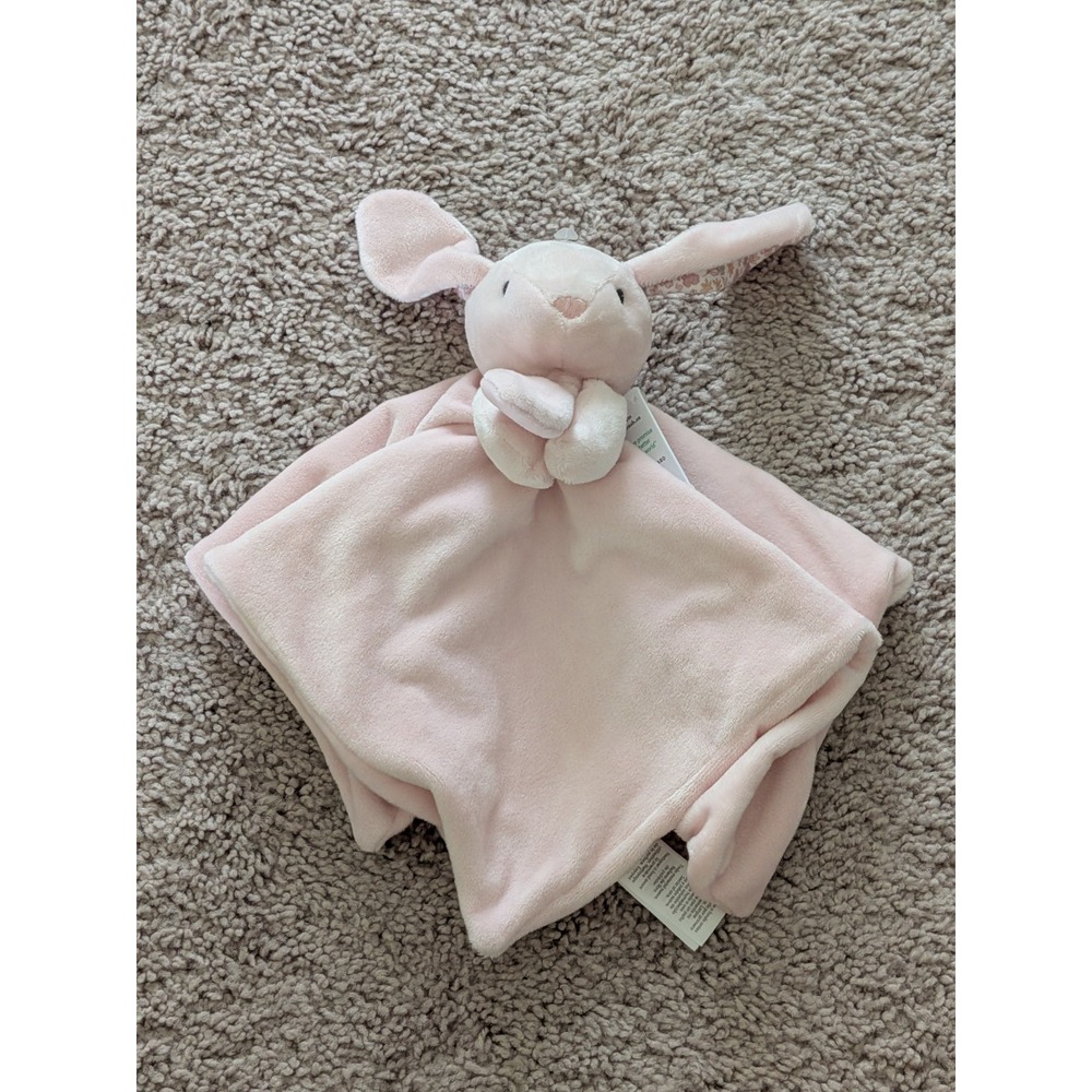 Carter's Pink Bunny Security Blanket NWT Super Soft Plush Floral Lovey PA10805